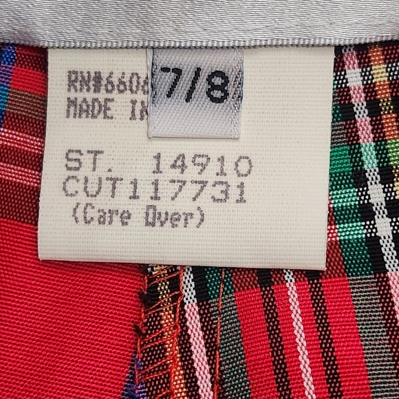 Y2K Vintage Francine Browner Plaid Flared Shorts Red/Blue, Womens Small - Picture 8 of 11